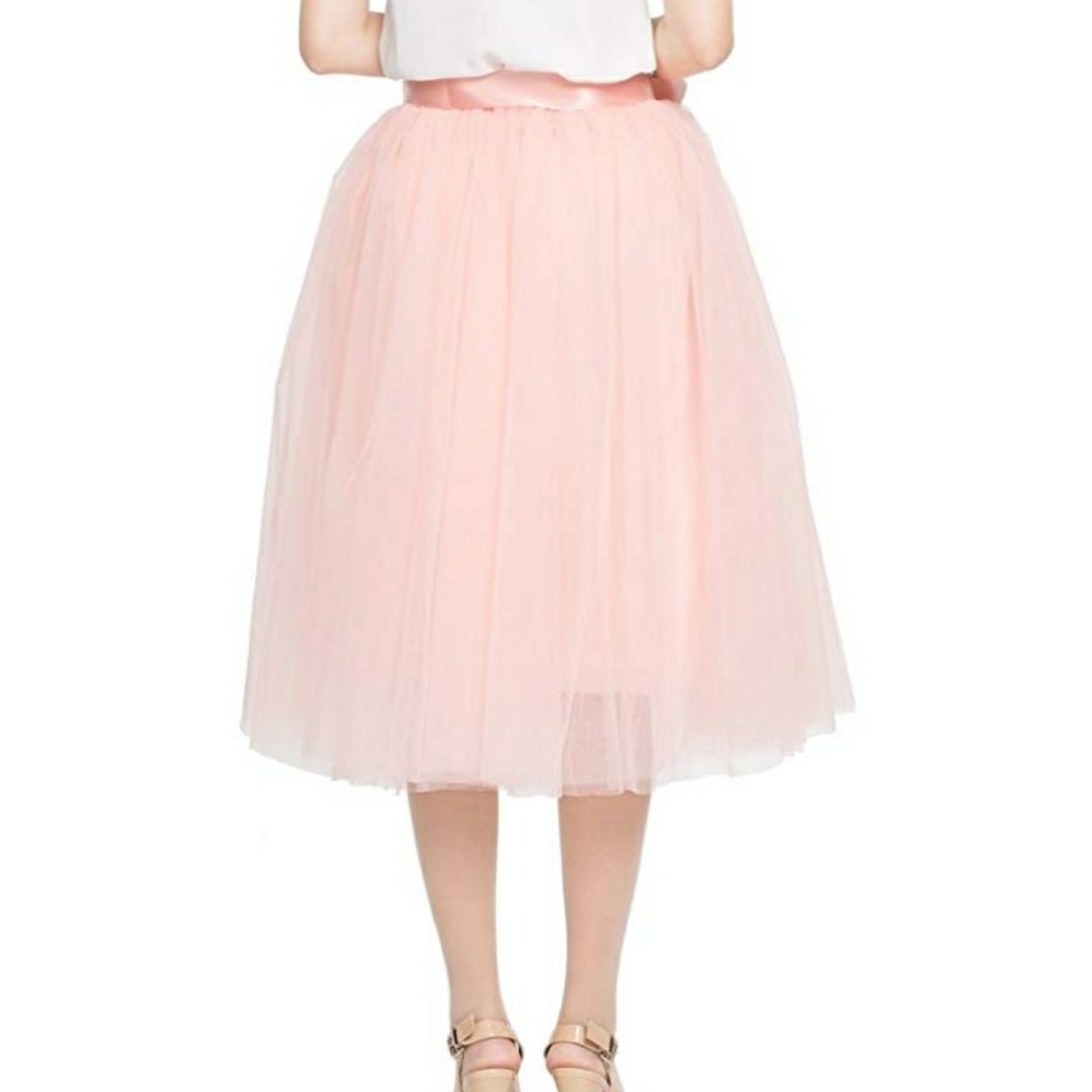 Stunning knee length blush tulle skirt
